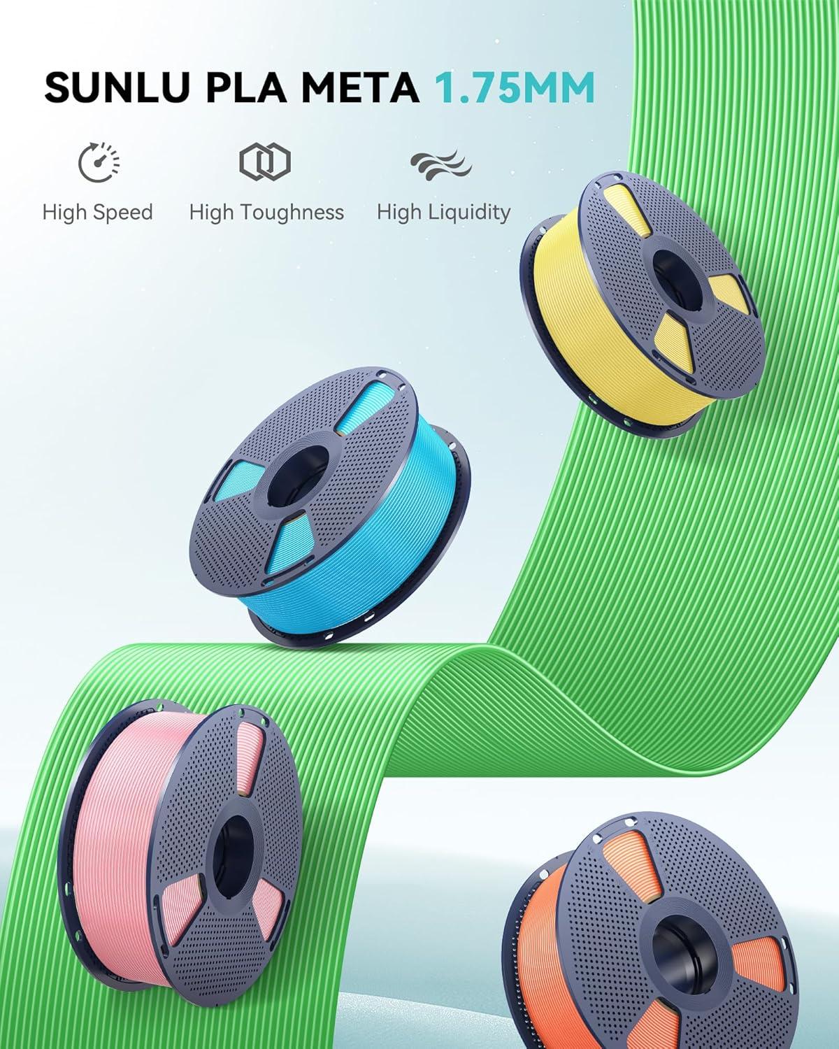 imageSUNLU PLA Filament 175mm Black 5KG Neatly Wound PLA Meta 3D Printing Filament Tougher and Fast Printing Dimensional Accuracy  002 mm 5KG Spool11lbs Fits for Most FDM 3D PrintersBlackwhitegreysky Bluemint Greencherry Redsakura Pinklemon Yellow