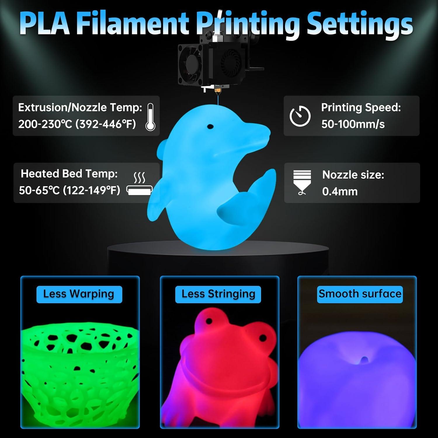 imageSUNLU Silk PLA Filament 175mm Neatly Wound Shiny PLA 3D Printer Filament Dimensional Accuracy  002mm Fit Most 3D Printers Good Vacuum Packaging 1kg Spool22lbs 330 Meters Silky SilverGlow in the Dark  White to Glow Blue
