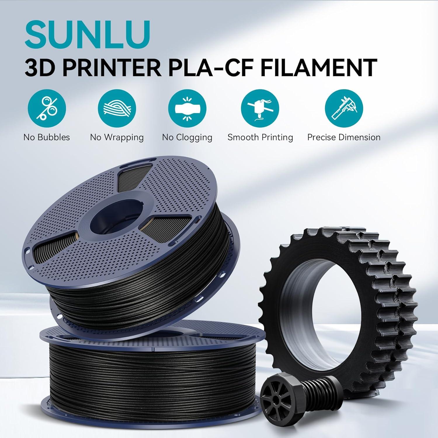 imageSUNLU Silk PLA Filament 175mm Neatly Wound Shiny PLA 3D Printer Filament Dimensional Accuracy  002mm Fit Most 3D Printers Good Vacuum Packaging 1kg Spool22lbs 330 Meters Silky SilverStrong Carbon Fiber