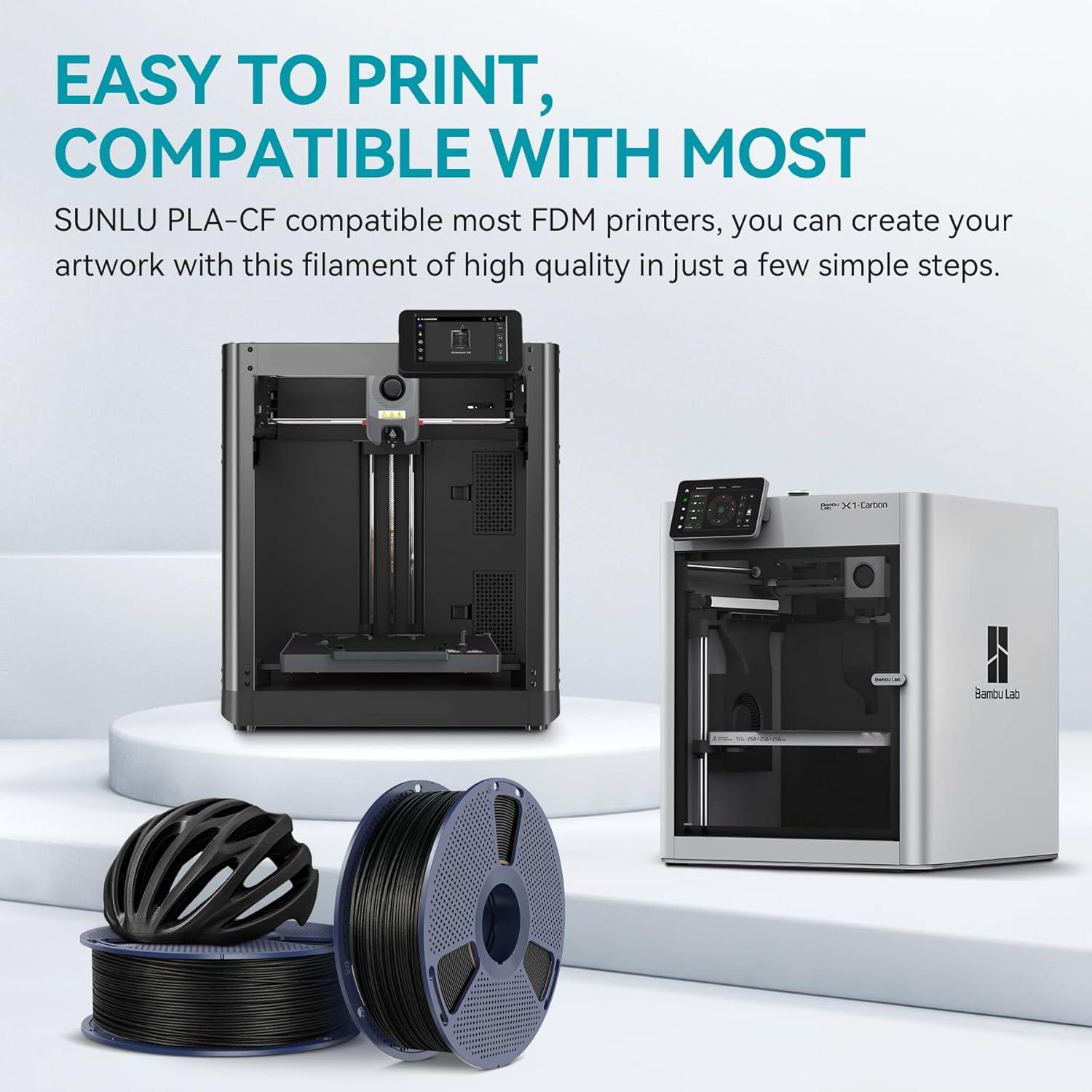 imageSUNLU Silk PLA Filament 175mm Neatly Wound Shiny PLA 3D Printer Filament Dimensional Accuracy  002mm Fit Most 3D Printers Good Vacuum Packaging 1kg Spool22lbs 330 Meters Silky SilverStrong Carbon Fiber