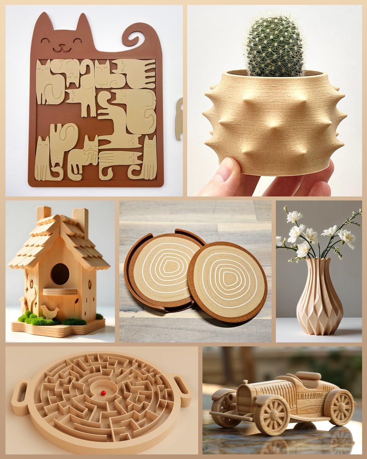 imageSUNLU Silk PLA Filament 175mm Neatly Wound Shiny PLA 3D Printer Filament Dimensional Accuracy  002mm Fit Most 3D Printers Good Vacuum Packaging 1kg Spool22lbs 330 Meters Silky SilverReal Wood Fiber Cherry