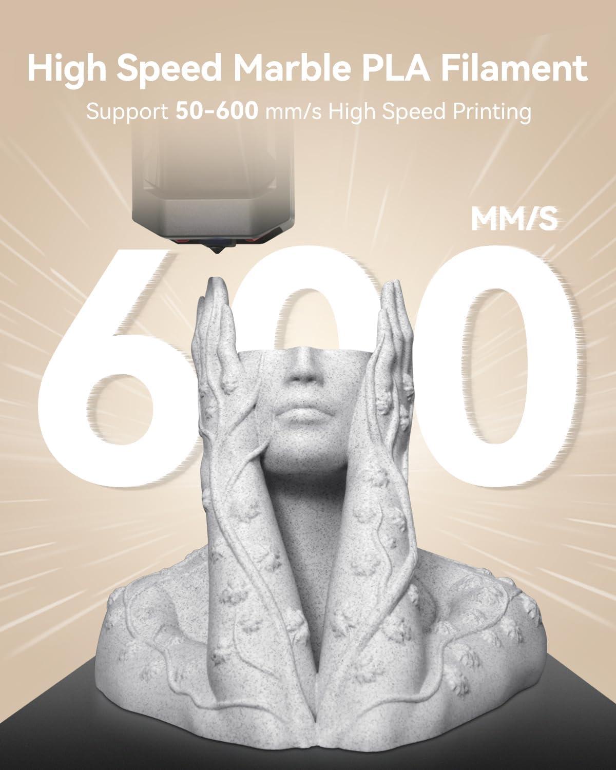 imageSUNLU Silk PLA Filament 175mm Neatly Wound Shiny PLA 3D Printer Filament Dimensional Accuracy  002mm Fit Most 3D Printers Good Vacuum Packaging 1kg Spool22lbs 330 Meters Silky SilverMarble Cool White