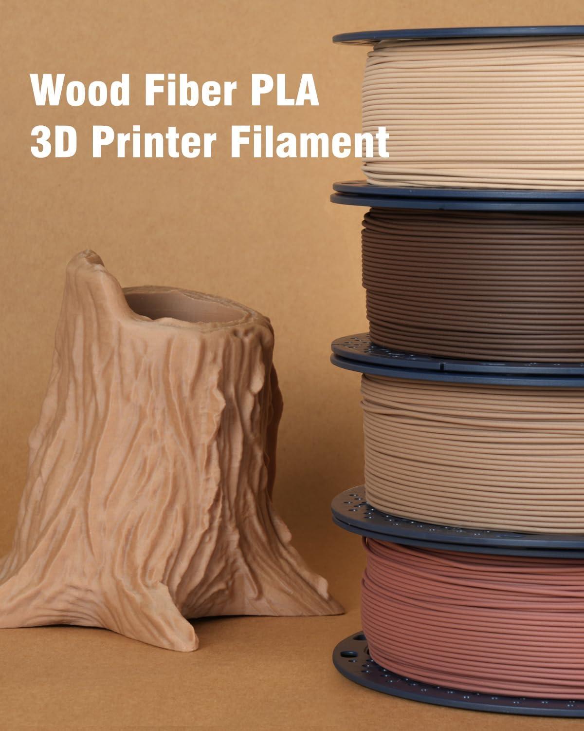 imageSUNLU Silk PLA Filament 175mm Neatly Wound Shiny PLA 3D Printer Filament Dimensional Accuracy  002mm Fit Most 3D Printers Good Vacuum Packaging 1kg Spool22lbs 330 Meters Silky SilverReal Wood Fiber Maple