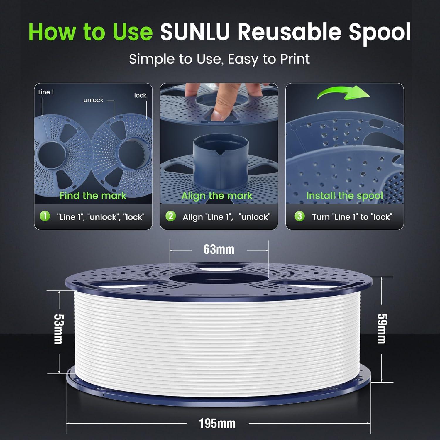 imageSUNLU Silk PLA Filament 175mm Neatly Wound Shiny PLA 3D Printer Filament Dimensional Accuracy  002mm Fit Most 3D Printers Good Vacuum Packaging 1kg Spool22lbs 330 Meters Silky SilverGlow in the Dark Bundle  4 Spools