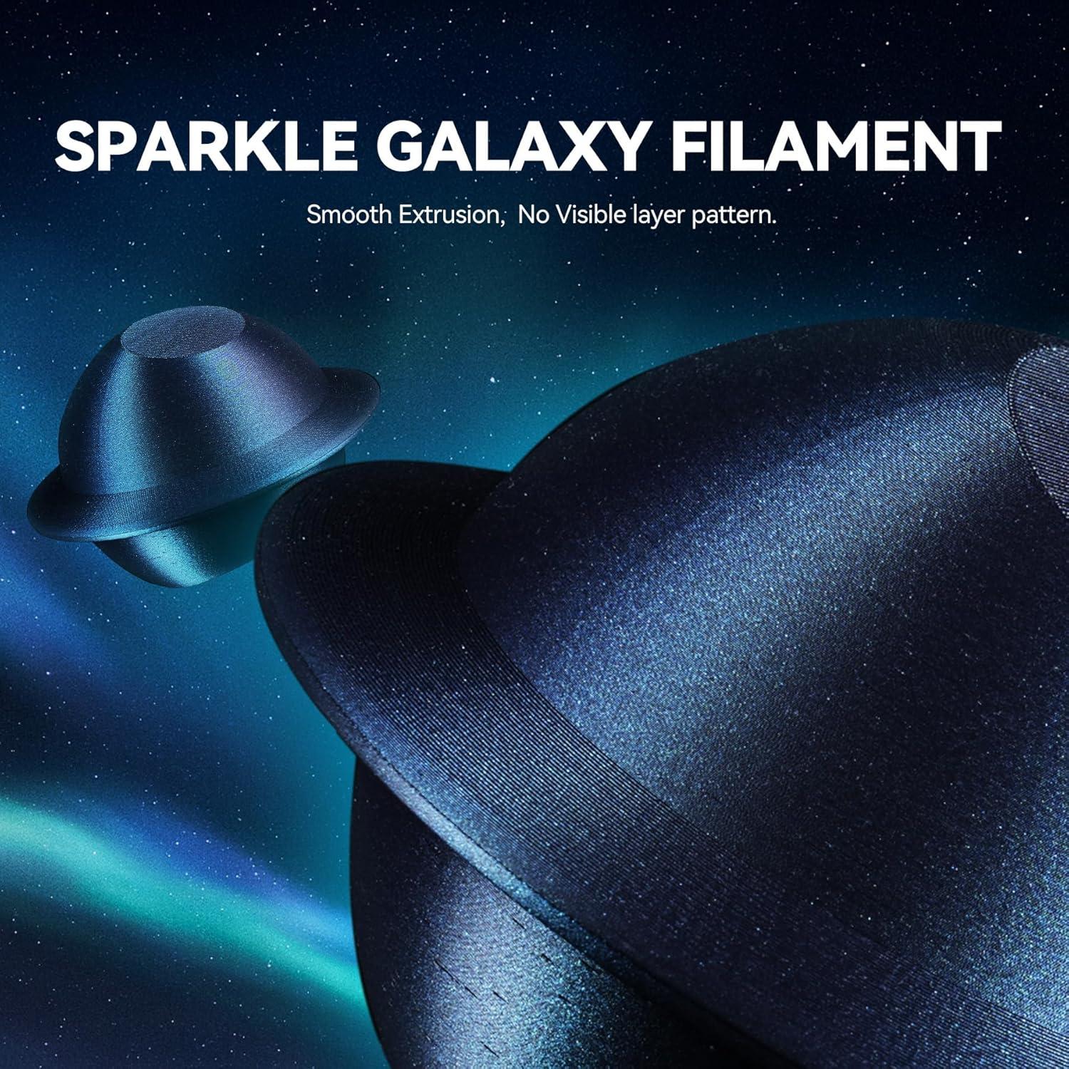 imageSUNLU Silk PLA Filament 175mm Neatly Wound Shiny PLA 3D Printer Filament Dimensional Accuracy  002mm Fit Most 3D Printers Good Vacuum Packaging 1kg Spool22lbs 330 Meters Silky SilverStars Flowinggalaxy Black