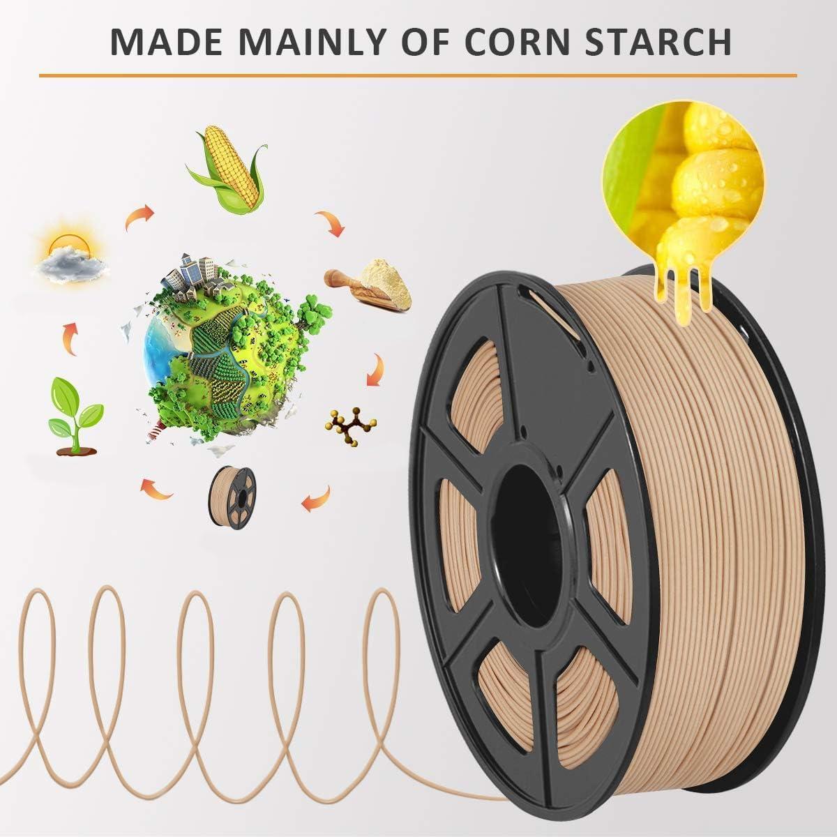 imageSUNLU Silk PLA Filament 175mm Neatly Wound Shiny PLA 3D Printer Filament Dimensional Accuracy  002mm Fit Most 3D Printers Good Vacuum Packaging 1kg Spool22lbs 330 Meters Silky SilverReal Wood Fiber Pla