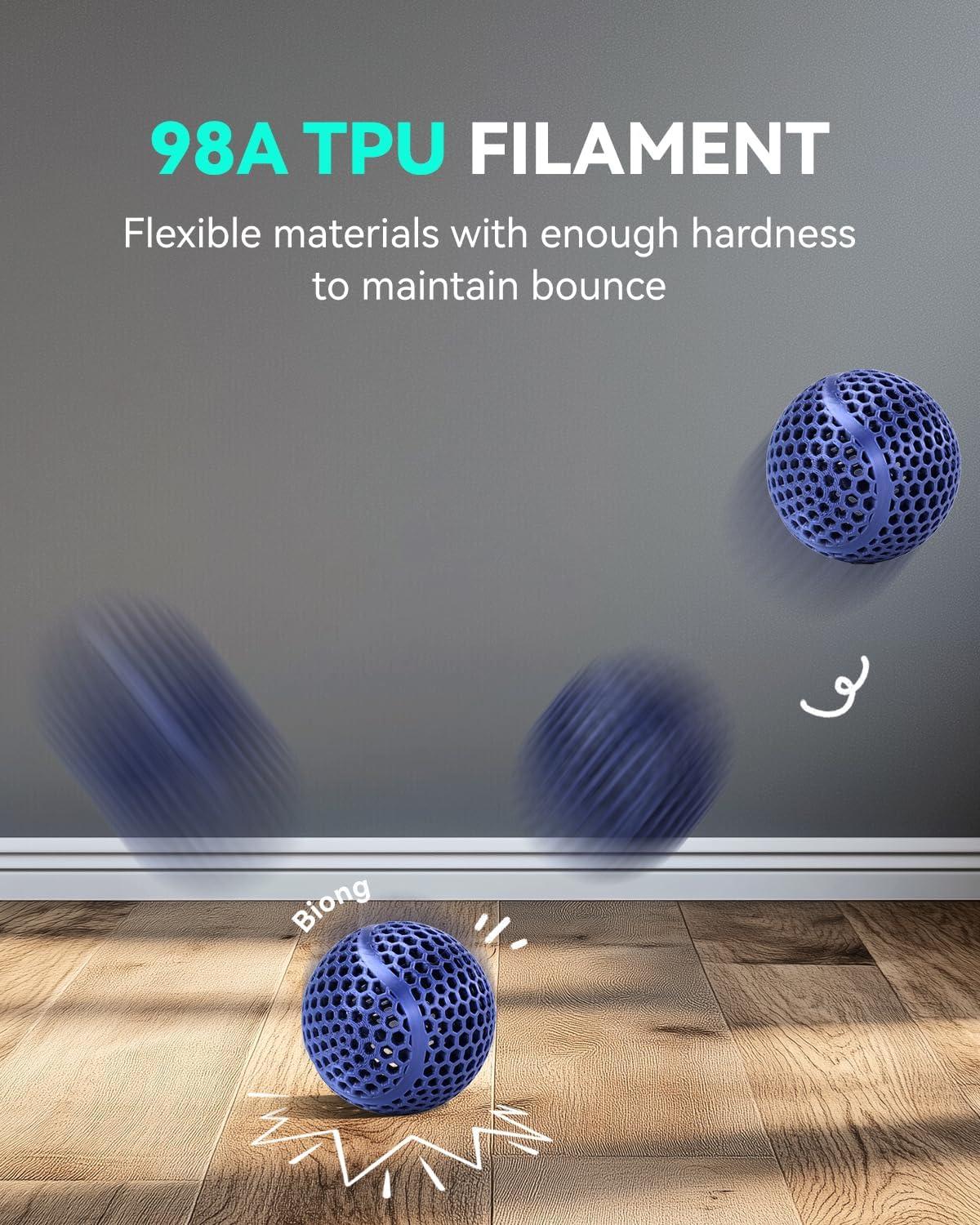 imageSUNLU TPUSilk 3D Printer Filament 98A TPU 175mm Glossy Silk Surface Flexible 1kg 22lbs BlackTpu Silk Royal Blue