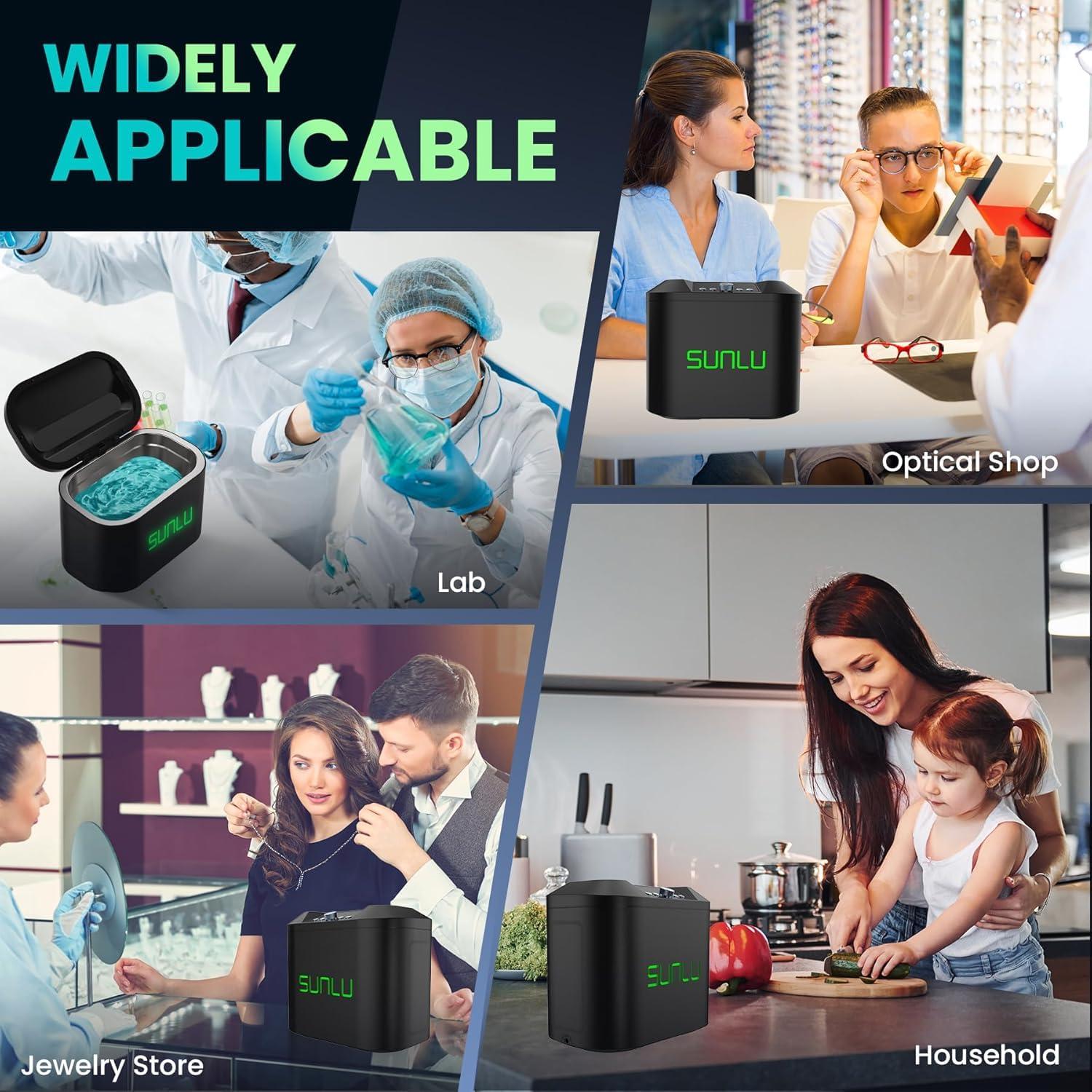 imageSUNLU Ultrasonic Jewelry Cleaner 2700ML Ultrasonic Cleaning Machine with Digital Timer Professional 46000Hz Cleaner for Glasses Denture Watches ampamp 3D Resin Large Volume for Deep Cleaning