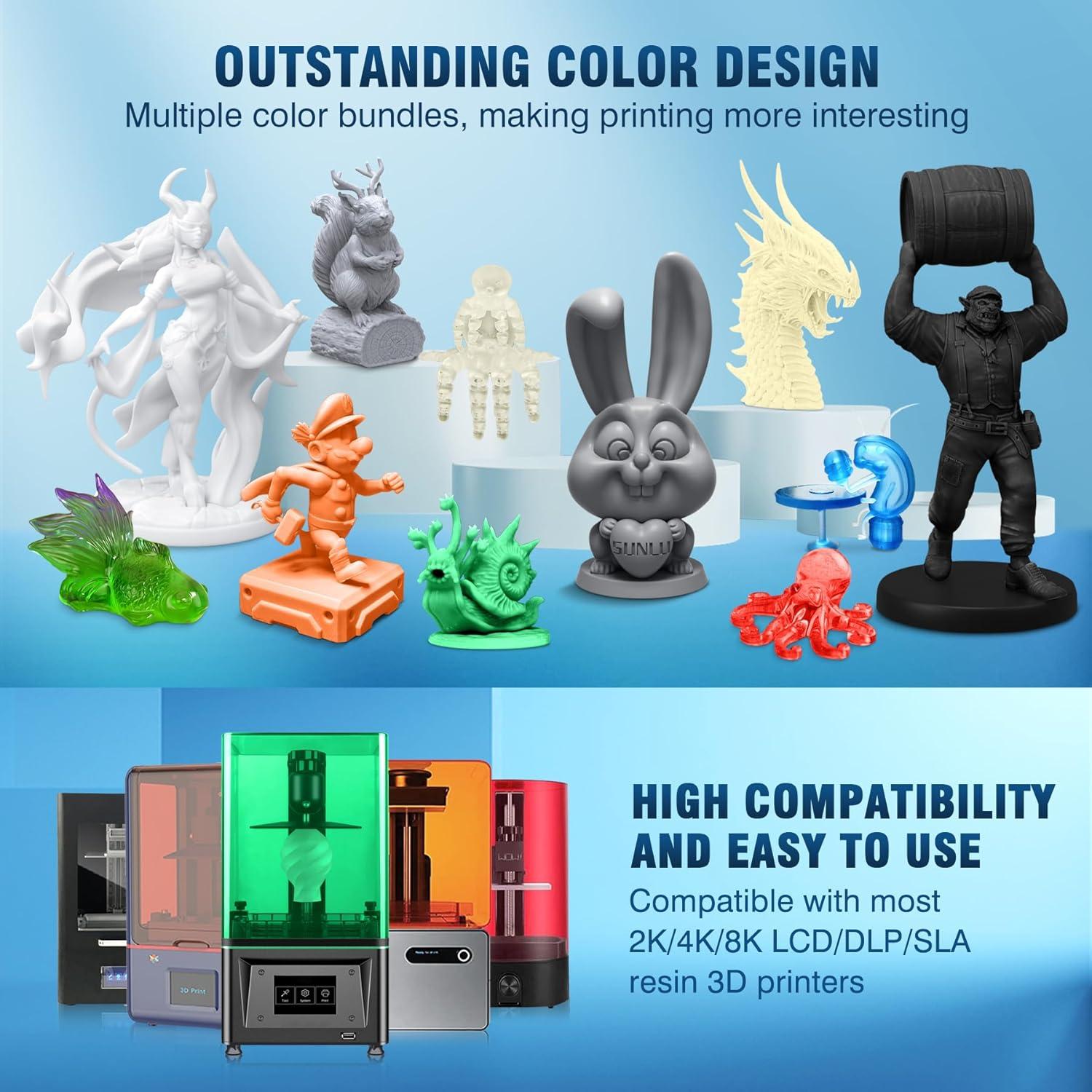 imageSUNLU Water Washable 3D Printer Resin Fast Curing Low Shrinkage High Precision Photopolymer Resin for LCDDLPSLA Printers395 to 405nm UV Resin 1000g Grey1kg Cream Beige