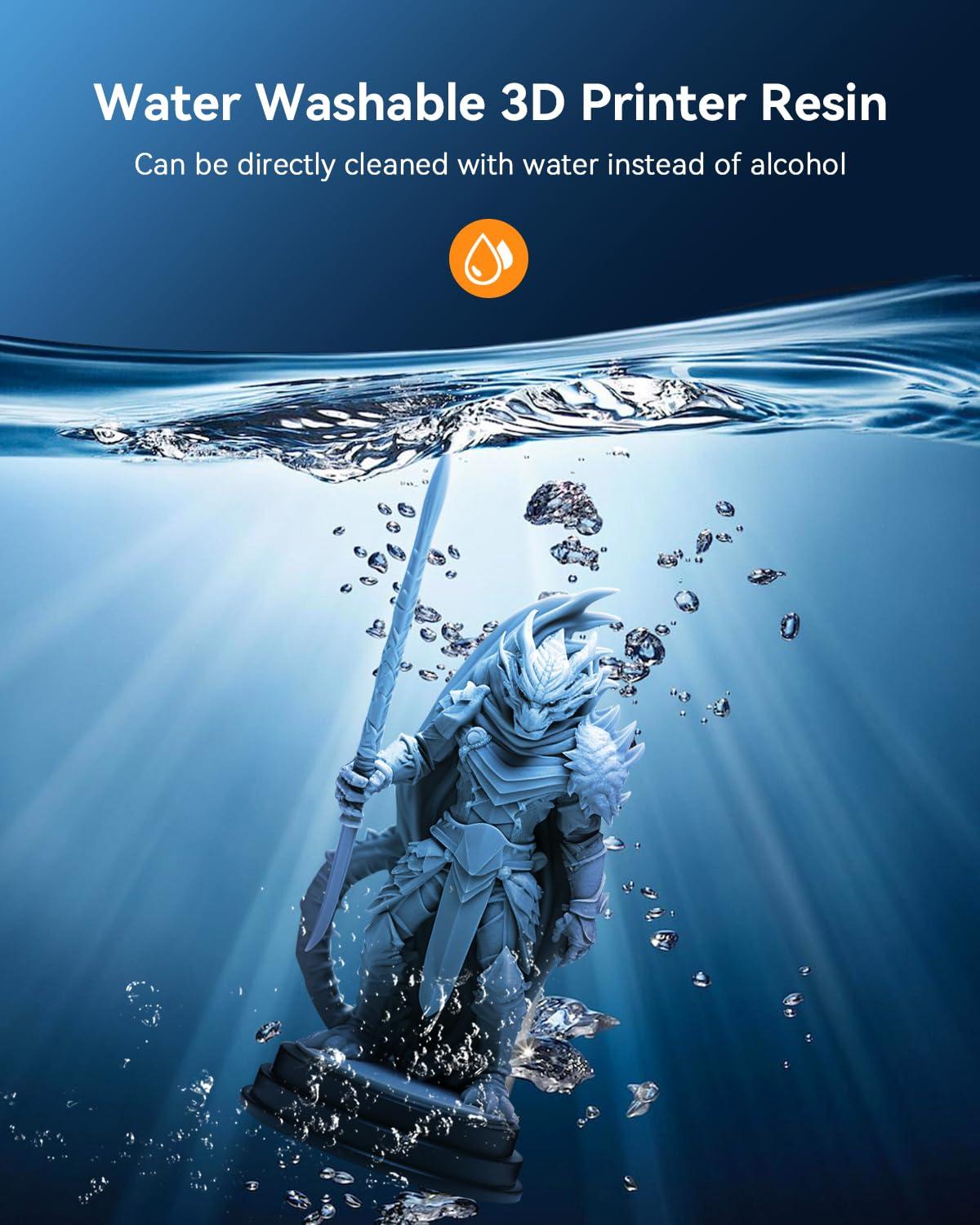 imageSUNLU Water Washable 3D Printer Resin Fast Curing Low Shrinkage High Precision Photopolymer Resin for LCDDLPSLA Printers395 to 405nm UV Resin 1000g Grey3000g Grey