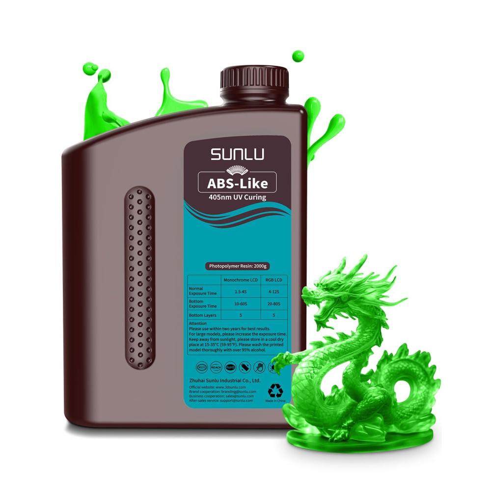 imageSUNLU 3000G ABS Like Resin for 3D Printer 405nm UV Curing Photopolymer Rapid 3D Resin for 2K 4K 6K 8K LCDDLPSLA 3D Printers NonBrittle ampamp High Precision ampamp Low Shrinkage 3KG Dark Grey2KG Clear Green