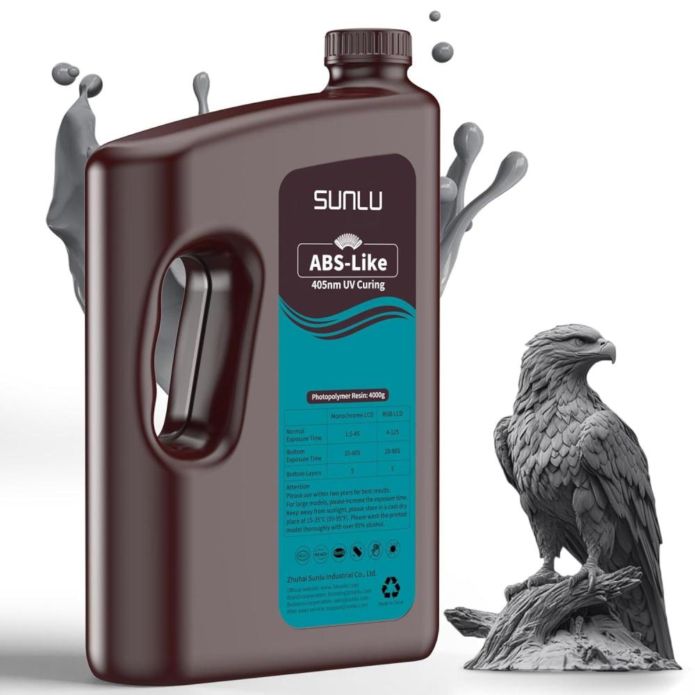 imageSUNLU 3000G ABS Like Resin for 3D Printer 405nm UV Curing Photopolymer Rapid 3D Resin for 2K 4K 6K 8K LCDDLPSLA 3D Printers NonBrittle ampamp High Precision ampamp Low Shrinkage 3KG Dark Grey4kgdark Grey