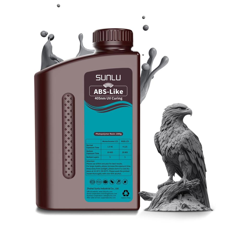 imageSUNLU 3000G ABS Like Resin for 3D Printer 405nm UV Curing Photopolymer Rapid 3D Resin for 2K 4K 6K 8K LCDDLPSLA 3D Printers NonBrittle ampamp High Precision ampamp Low Shrinkage 3KG Dark Grey1000gdark Grey