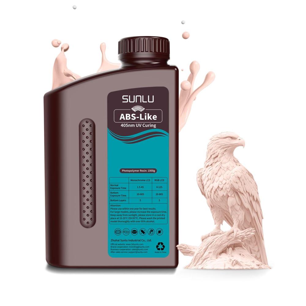 imageSUNLU 3000G ABS Like Resin for 3D Printer 405nm UV Curing Photopolymer Rapid 3D Resin for 2K 4K 6K 8K LCDDLPSLA 3D Printers NonBrittle ampamp High Precision ampamp Low Shrinkage 3KG Dark Grey1KG Beige