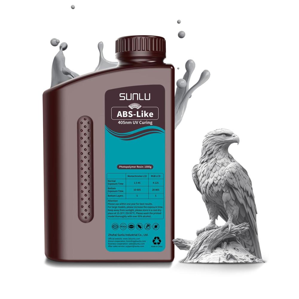 imageSUNLU 3000G ABS Like Resin for 3D Printer 405nm UV Curing Photopolymer Rapid 3D Resin for 2K 4K 6K 8K LCDDLPSLA 3D Printers NonBrittle ampamp High Precision ampamp Low Shrinkage 3KG Dark Grey1000g Grey