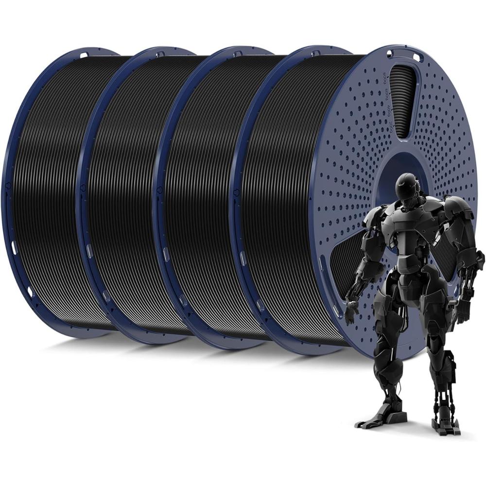 imageSUNLU 3D Printer Filament 10kg Bundle Neatly Wound PLA Filament 175mm 002mm 1kg per Spool 10 Packs BlackWhiteGreyRedOlive GreenYellowBlue GreyWoodSilverTransparent4000g Pla Blackblackblackblack