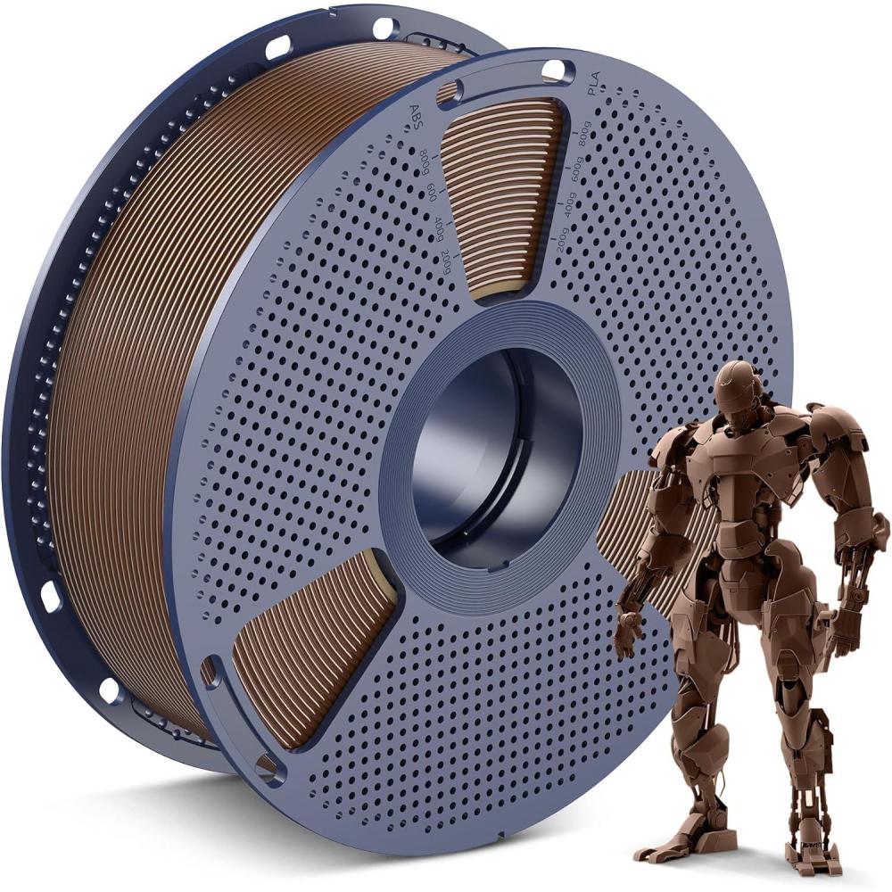 imageSUNLU 3D Printer Filament 10kg Bundle Neatly Wound PLA Filament 175mm 002mm 1kg per Spool 10 Packs BlackWhiteGreyRedOlive GreenYellowBlue GreyWoodSilverTransparent1kg Pla Brown