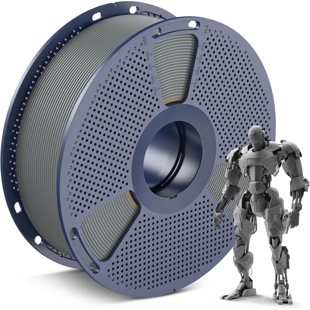 imageSUNLU 3D Printer Filament 10kg Bundle Neatly Wound PLA Filament 175mm 002mm 1kg per Spool 10 Packs BlackWhiteGreyRedOlive GreenYellowBlue GreyWoodSilverTransparent1000gpla Grey