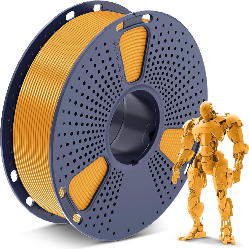 imageSUNLU 3D Printer Filament 10kg Bundle Neatly Wound PLA Filament 175mm 002mm 1kg per Spool 10 Packs BlackWhiteGreyRedOlive GreenYellowBlue GreyWoodSilverTransparent1kg Pla Light Gold