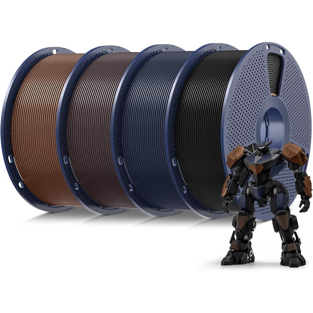 imageSUNLU 3D Printer Filament 10kg Bundle Neatly Wound PLA Filament 175mm 002mm 1kg per Spool 10 Packs BlackWhiteGreyRedOlive GreenYellowBlue GreyWoodSilverTransparent4000g Pla Blackdark Night Blackchestnut Blackbrown