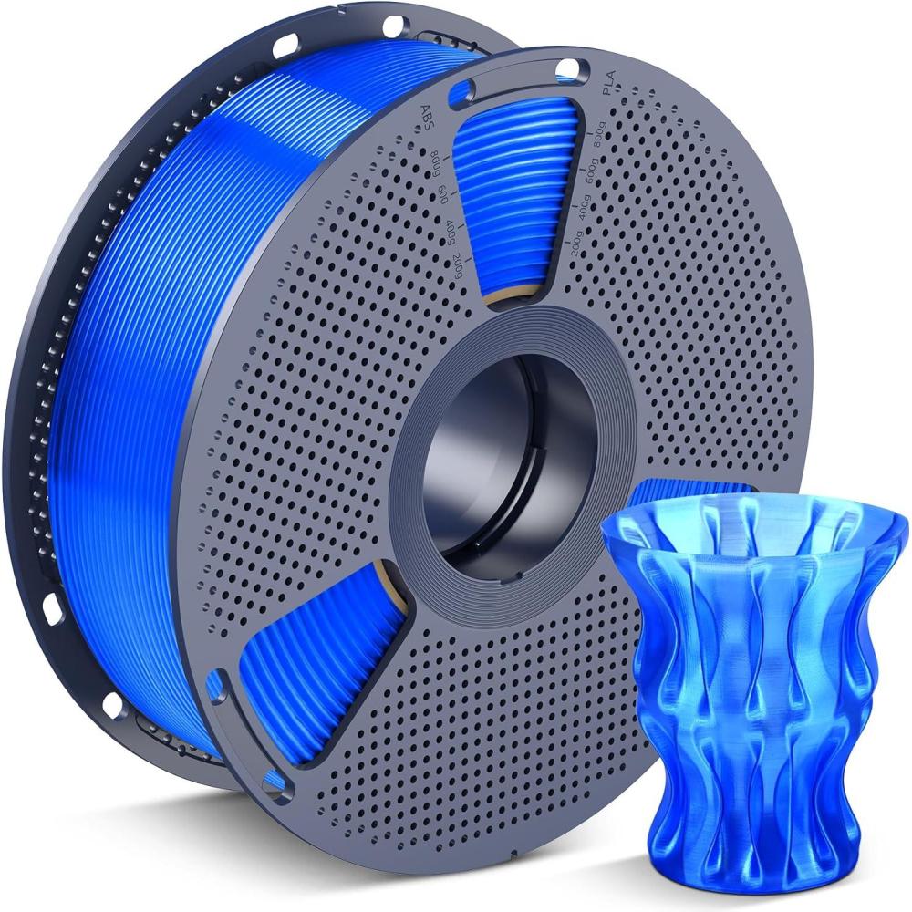 imageSUNLU 3D Printer Filament 10kg Bundle Neatly Wound PLA Filament 175mm 002mm 1kg per Spool 10 Packs BlackWhiteGreyRedOlive GreenYellowBlue GreyWoodSilverTransparent1kg Transparent Pla Blue