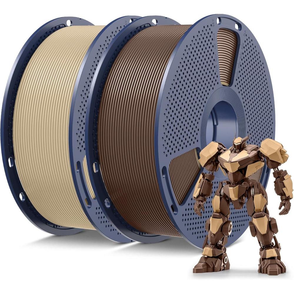 imageSUNLU 3D Printer Filament 10kg Bundle Neatly Wound PLA Filament 175mm 002mm 1kg per Spool 10 Packs BlackWhiteGreyRedOlive GreenYellowBlue GreyWoodSilverTransparent2kg Pla Oakcoffee Brown