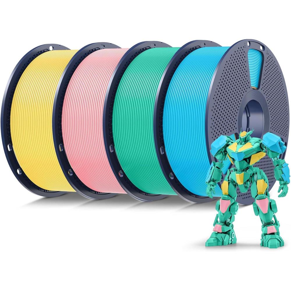 imageSUNLU 3D Printer Filament 10kg Bundle Neatly Wound PLA Filament 175mm 002mm 1kg per Spool 10 Packs BlackWhiteGreyRedOlive GreenYellowBlue GreyWoodSilverTransparent4kg Pla Sakura Pinklemon Yellowmint Greensky Blue