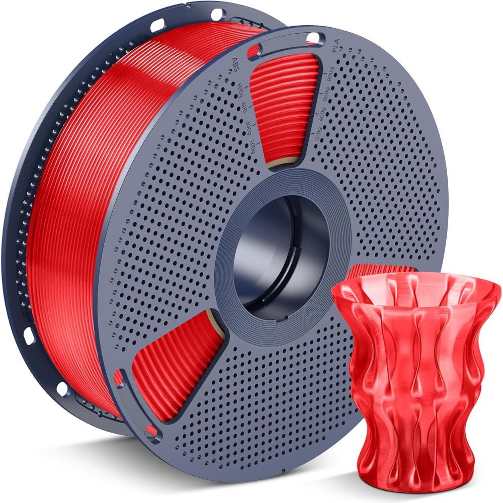 imageSUNLU 3D Printer Filament 10kg Bundle Neatly Wound PLA Filament 175mm 002mm 1kg per Spool 10 Packs BlackWhiteGreyRedOlive GreenYellowBlue GreyWoodSilverTransparent1kg Transparent Pla Red