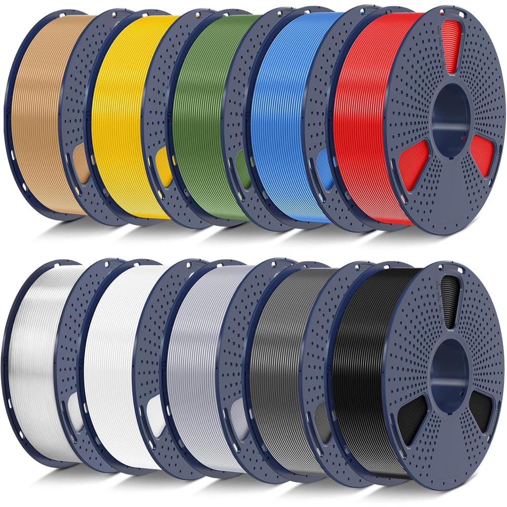 imageSUNLU 3D Printer Filament 10kg Bundle Neatly Wound PLA Filament 175mm 002mm 1kg per Spool 10 Packs BlackWhiteGreyRedOlive GreenYellowBlue GreyWoodSilverTransparentBundles 10kg  Blackwhitegreyredolive Greenyellowblue Greywoodsilvertransparent