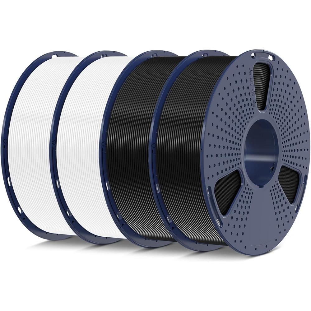 imageSUNLU 3D Printer Filament 10kg Bundle Neatly Wound PLA Filament 175mm 002mm 1kg per Spool 10 Packs BlackWhiteGreyRedOlive GreenYellowBlue GreyWoodSilverTransparent4000g Pla Blackblackwhitewhite