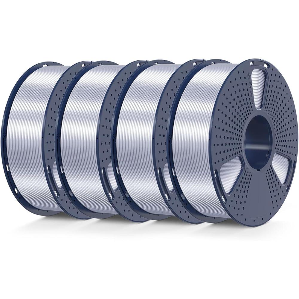 imageSUNLU 3D Printer Filament Bundle PLA Silk Rainbow Filament Multicolor Fast Color Change Each 8 Meters Individually Vacuum Packed 250g Spool 8 Rolls 2kg Total 6 Silk RainbowLight GoldSilver1kg4 Silversilversilversilver