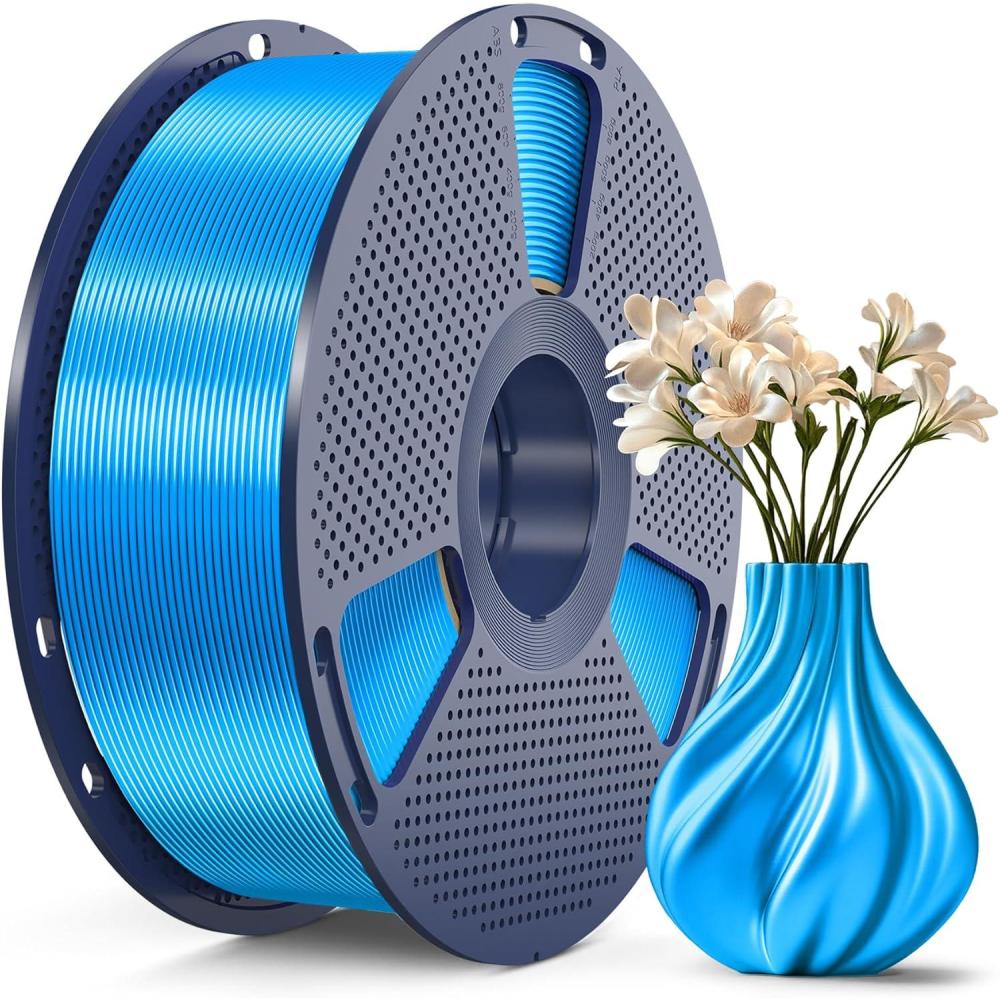 imageSUNLU 3D Printer Filament Bundle PLA Silk Rainbow Filament Multicolor Fast Color Change Each 8 Meters Individually Vacuum Packed 250g Spool 8 Rolls 2kg Total 6 Silk RainbowLight GoldSilver1kg Pla Silk Blue