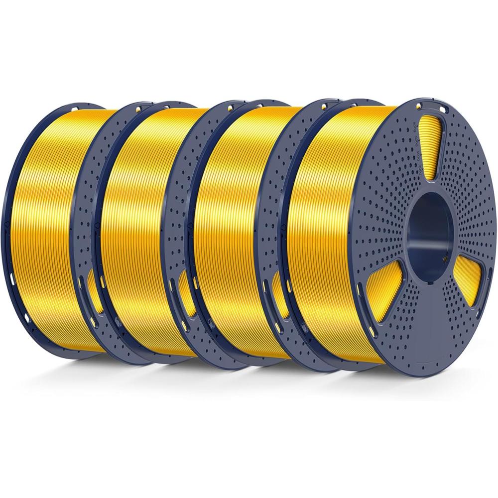 imageSUNLU 3D Printer Filament Bundle PLA Silk Rainbow Filament Multicolor Fast Color Change Each 8 Meters Individually Vacuum Packed 250g Spool 8 Rolls 2kg Total 6 Silk RainbowLight GoldSilver1kg4 Light Gold