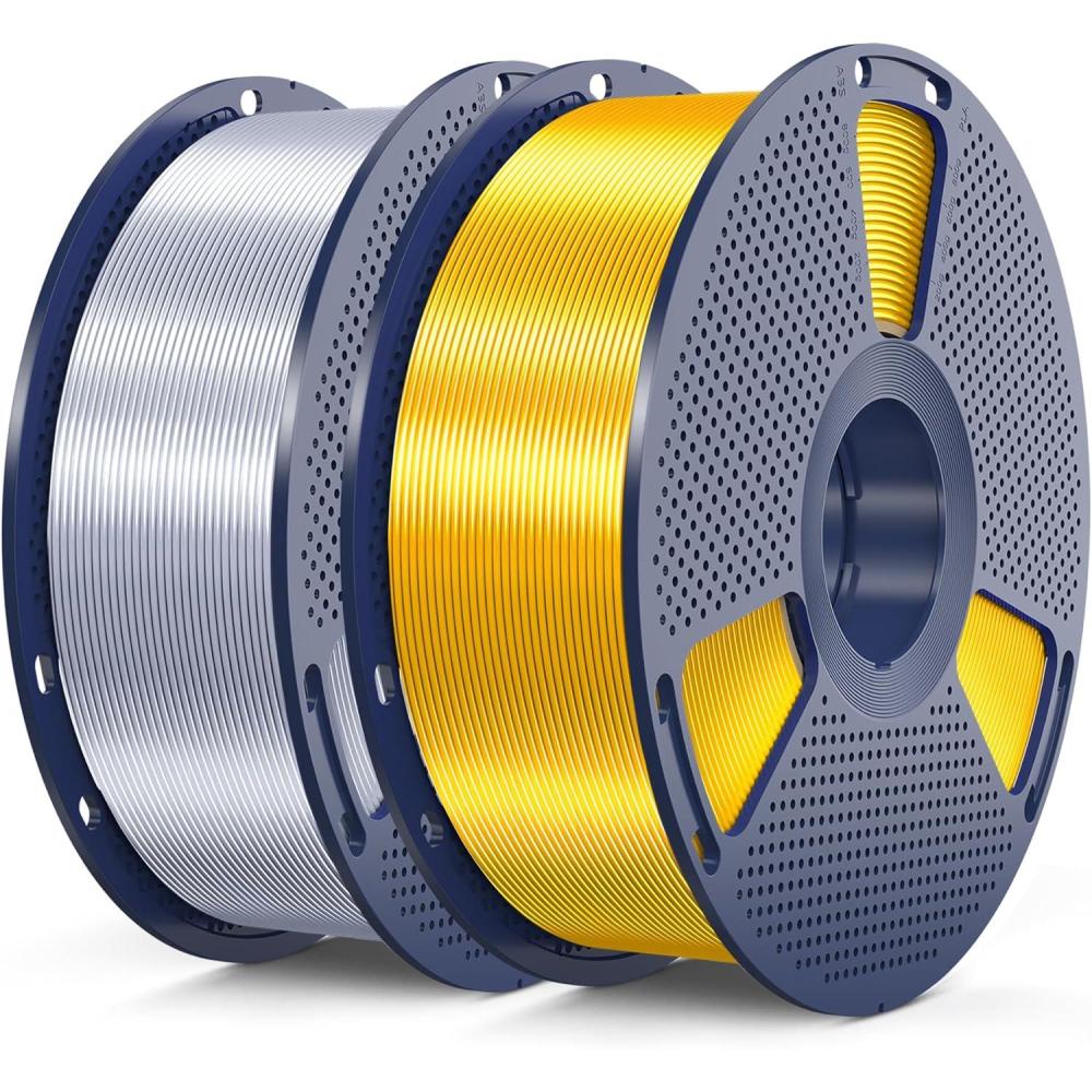 imageSUNLU 3D Printer Filament Bundle PLA Silk Rainbow Filament Multicolor Fast Color Change Each 8 Meters Individually Vacuum Packed 250g Spool 8 Rolls 2kg Total 6 Silk RainbowLight GoldSilver1kg2 Light Goldsilver