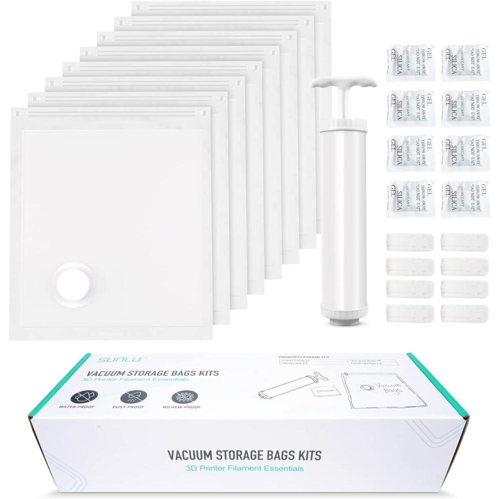 imageSUNLU 3D Printer Filament Vacuum Storage Kits8 PCS Filament Storage Bags for 3D Printer Filament Remove Moisture from Damp Filaments Spool Storage Sealing Bags Kits 32  34CM1259  1338inch