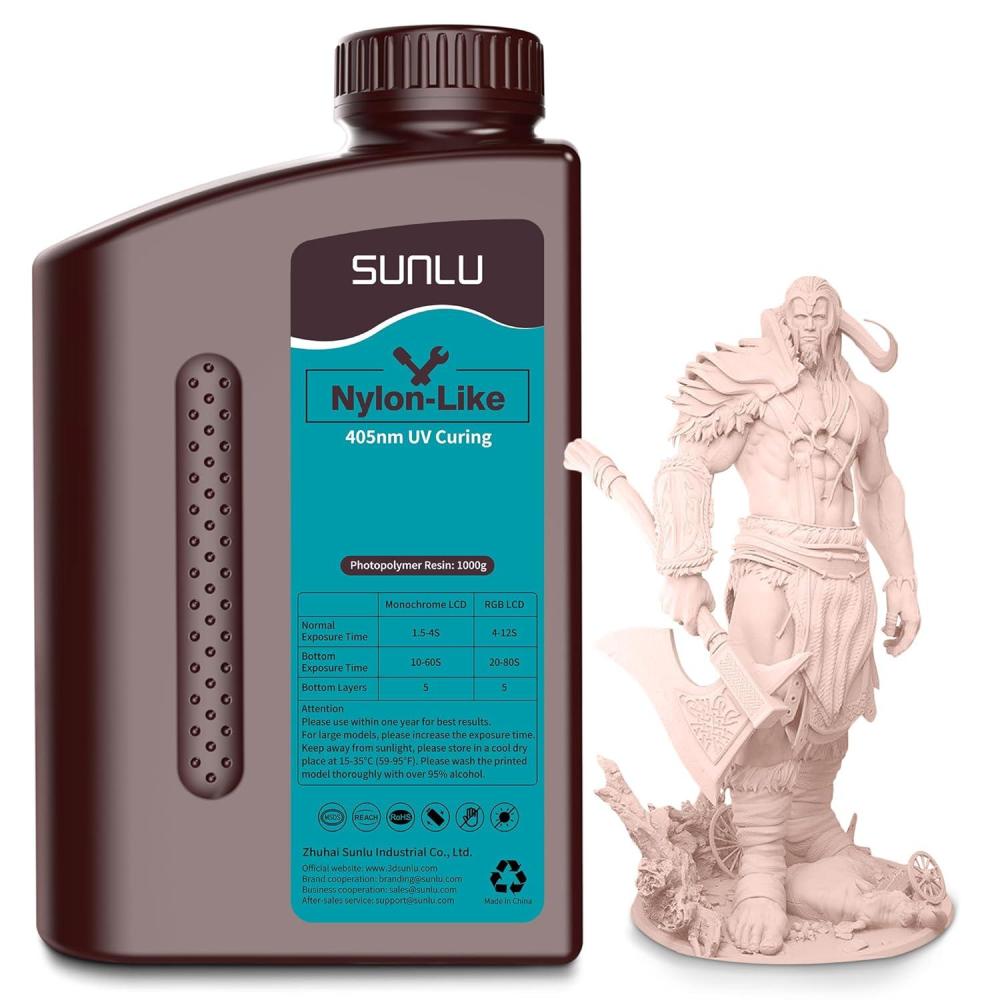 imageSUNLU 3D Printer Resin Strong Durable Nylon Like 3D Resin for LCD DLP SLA Resin 3D Printers 395405nm UV Light Curing 3D Printing Liquid Photopolymer Resin Good for Functional Parts 1000g Beige1000G Beige