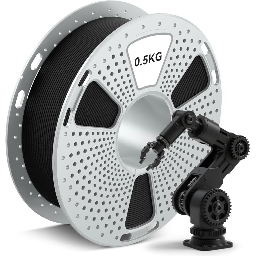 imageSUNLU 500G PA12CF 3D Filament 175mm Carbon Fiber Nylon Filament Excellent Wear ampamp Oil Resistance HeatResistant Spool Engineering Filament Dimensional Accuracy 002mm 05KG Spool Black05kgpa12cf Black