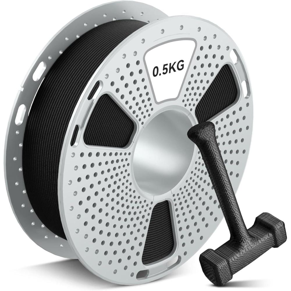 imageSUNLU 500G PA12CF 3D Filament 175mm Carbon Fiber Nylon Filament Excellent Wear ampamp Oil Resistance HeatResistant Spool Engineering Filament Dimensional Accuracy 002mm 05KG Spool Black05kg Pa6cf Black