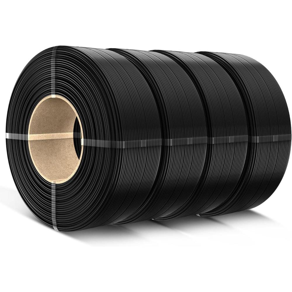 imageSUNLU 500g PLA Refill Filament 175mm Refill PLA 3D Printer Filament Suitable for Bambu Lab Filament and SUNLU Reusable spools Dimensional Accuracy  002 mm 05kg per Spool 4 Pcs 4 White1kg4 Blackblackblackblack