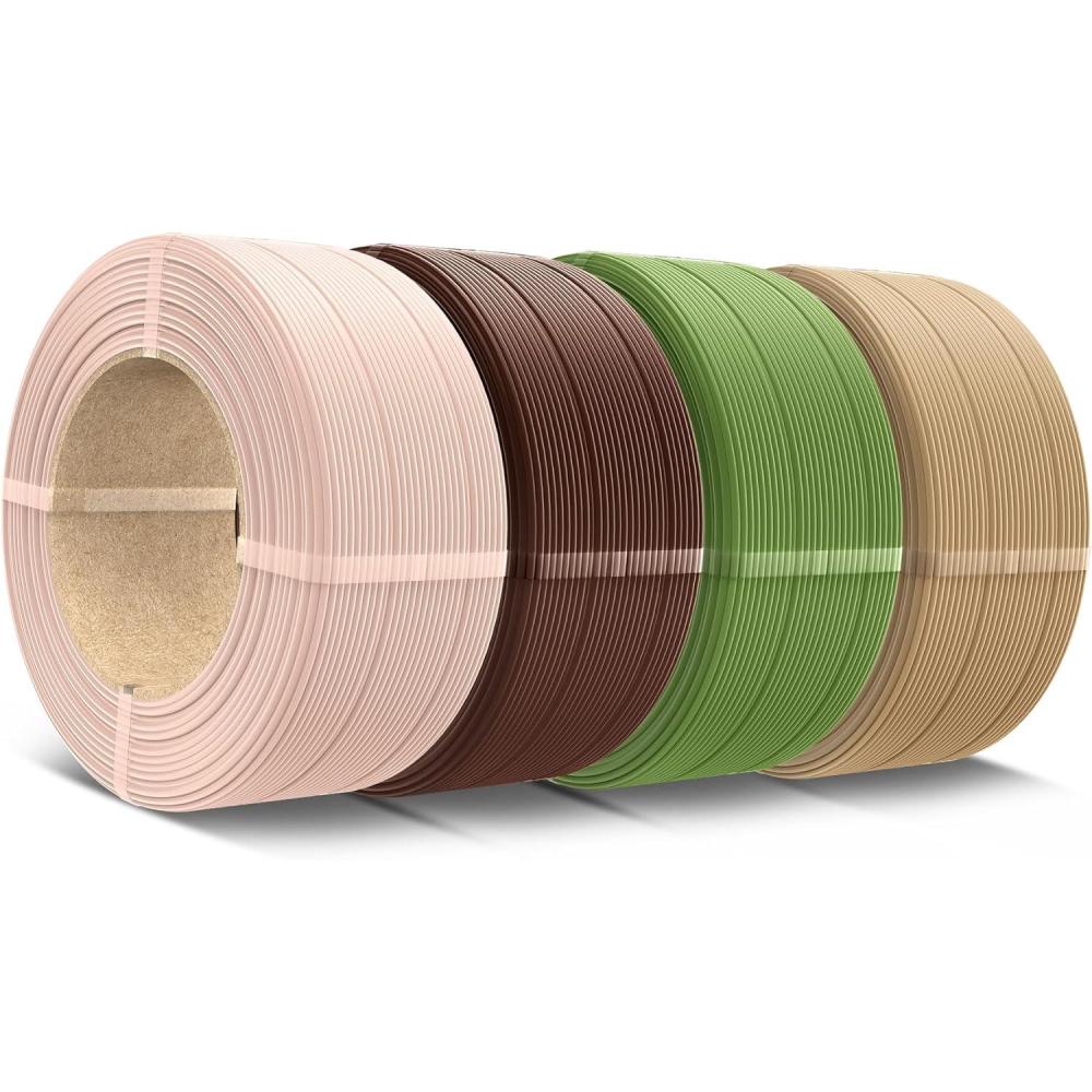 imageSUNLU 500g PLA Refill Filament 175mm Refill PLA 3D Printer Filament Suitable for Bambu Lab Filament and SUNLU Reusable spools Dimensional Accuracy  002 mm 05kg per Spool 4 Pcs 4 White05kg4beigecoffee Brownolive Greenoak