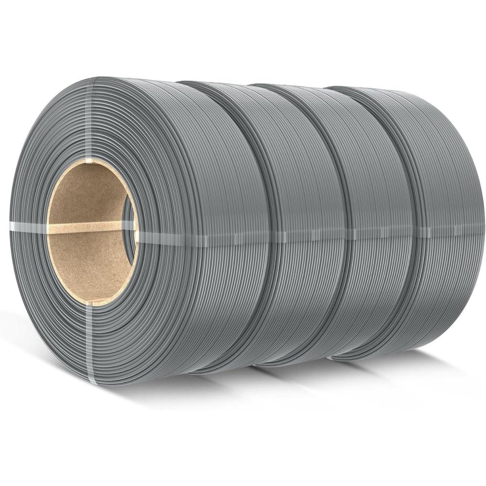 imageSUNLU 500g PLA Refill Filament 175mm Refill PLA 3D Printer Filament Suitable for Bambu Lab Filament and SUNLU Reusable spools Dimensional Accuracy  002 mm 05kg per Spool 4 Pcs 4 White1kg4 Greygreygreygrey
