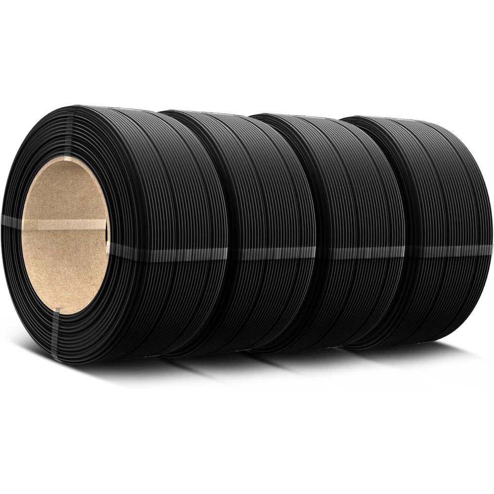 imageSUNLU 500g PLA Refill Filament 175mm Refill PLA 3D Printer Filament Suitable for Bambu Lab Filament and SUNLU Reusable spools Dimensional Accuracy  002 mm 05kg per Spool 4 Pcs 4 White05kg4 Blackblackblackblack