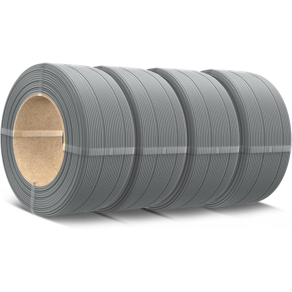 imageSUNLU 500g PLA Refill Filament 175mm Refill PLA 3D Printer Filament Suitable for Bambu Lab Filament and SUNLU Reusable spools Dimensional Accuracy  002 mm 05kg per Spool 4 Pcs 4 White05kg4 Greygreygreygrey