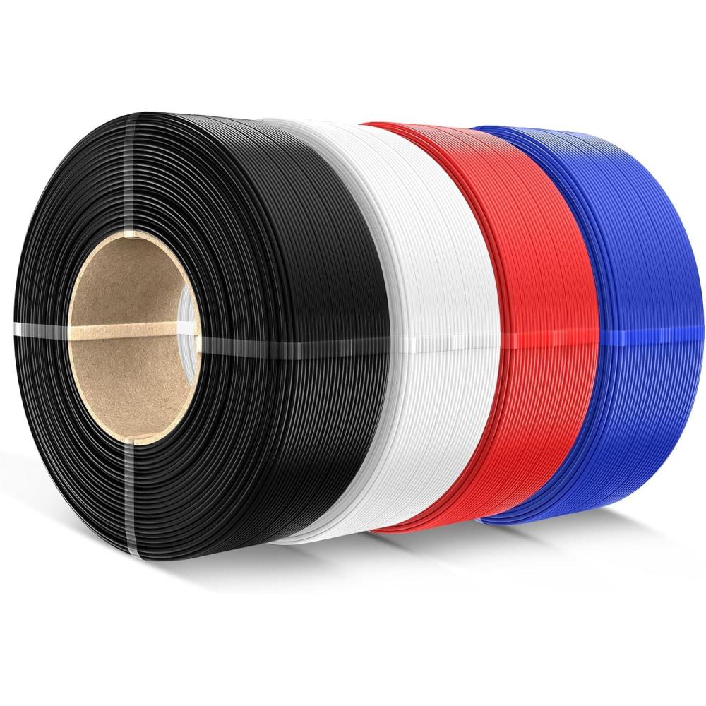 imageSUNLU 500g PLA Refill Filament 175mm Refill PLA 3D Printer Filament Suitable for Bambu Lab Filament and SUNLU Reusable spools Dimensional Accuracy  002 mm 05kg per Spool 4 Pcs 4 WhiteBlackwhiteredklein Blue
