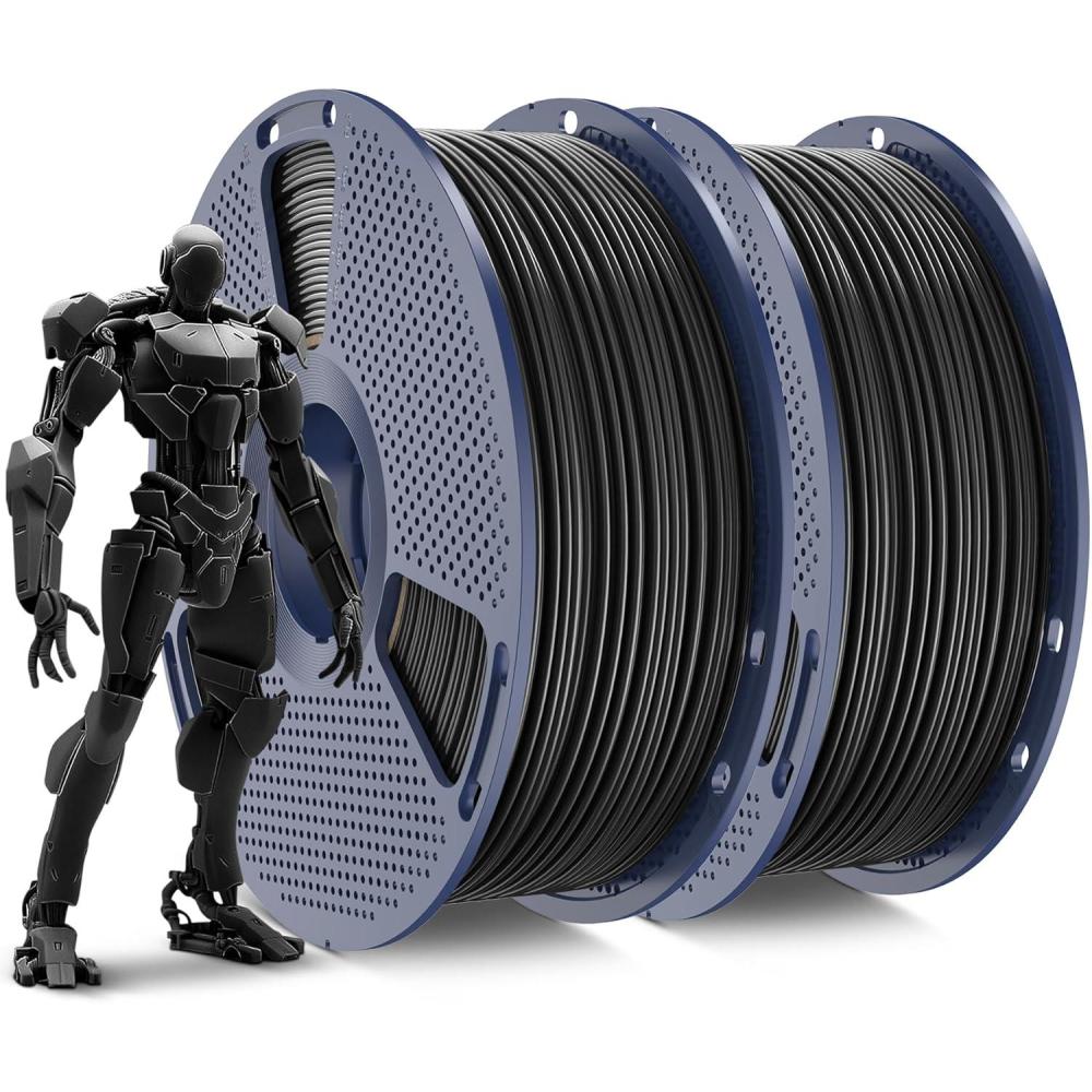 imageSUNLU ABS Filament 175mm 3D Printer Filament Highly Resistant Durable Heat Resistance Excellent Toughness Compatible with 99 FDM 3D Printers 1kg Spool 22lbs Black2000g Abs Blackblack