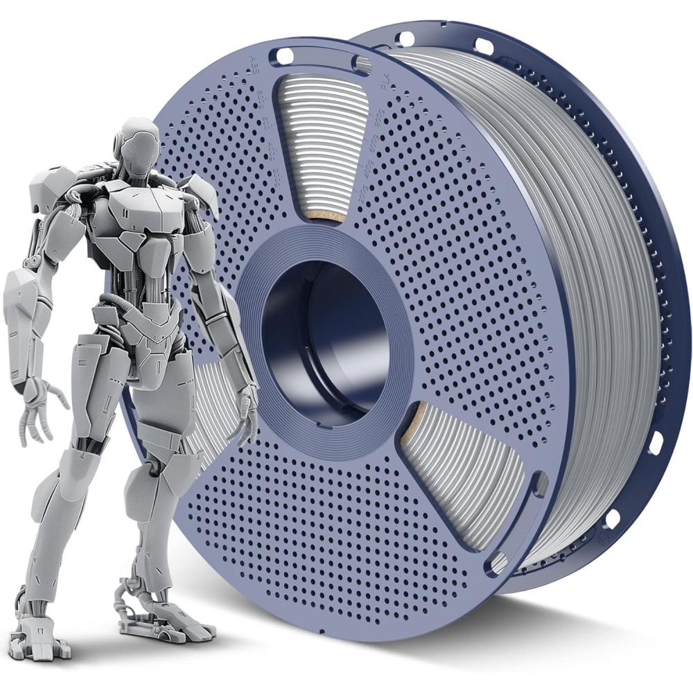 imageSUNLU ABS Filament 175mm 3D Printer Filament Highly Resistant Durable Heat Resistance Excellent Toughness Compatible with 99 FDM 3D Printers 1kg Spool 22lbs Black1kg Abs Silver