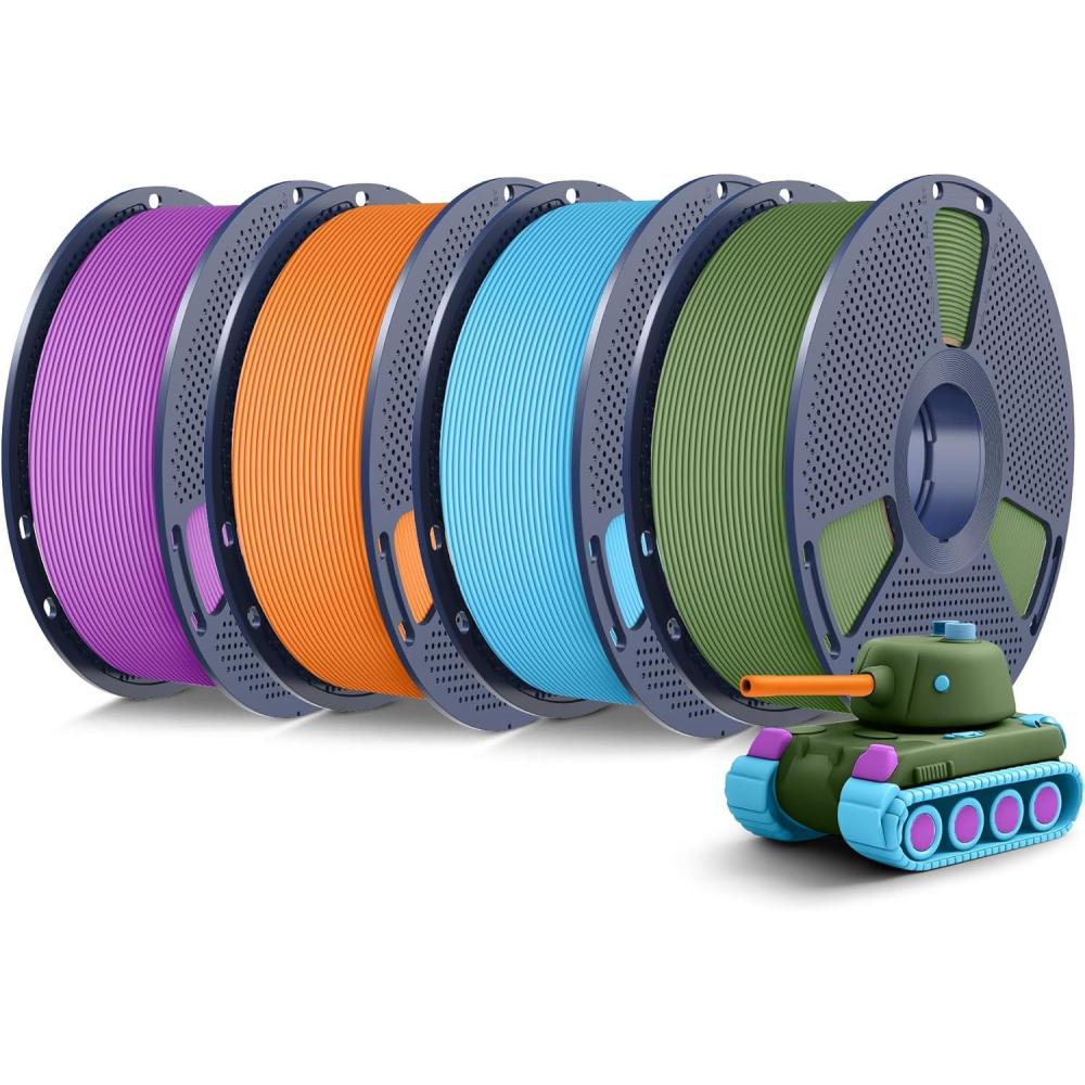 imageSUNLU Dual Color Matte PLA Filament 175mm Matte 3D Printer PLA Filament PLA Filament 1kg Spool 22lbs Dimensional Accuracy  002mm Orange Red4kg Pla Matte Olive Greenlight Bluepurpleorange