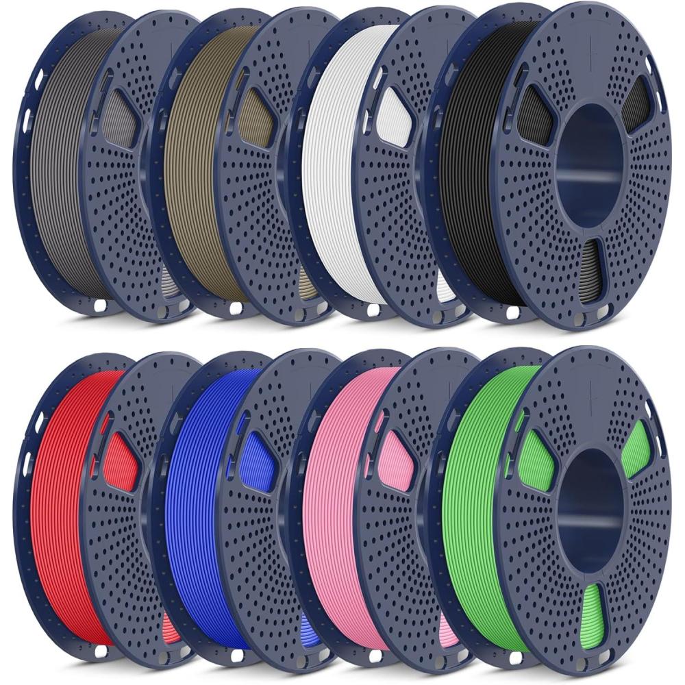 imageSUNLU Dual Color Matte PLA Filament 175mm Matte 3D Printer PLA Filament PLA Filament 1kg Spool 22lbs Dimensional Accuracy  002mm Orange RedBlackwhitegreyclaygreenpinkbluered