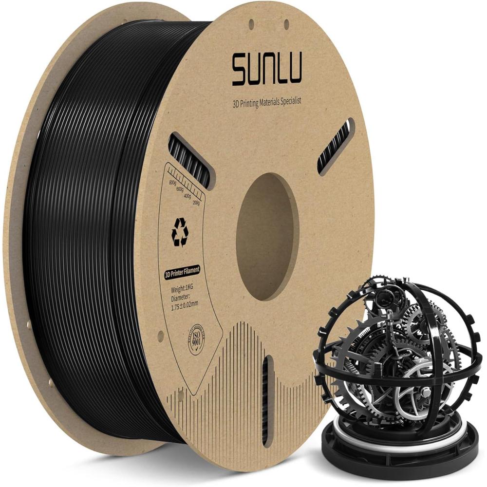 imageSUNLU Easy PA Filament 175mm Nylon 3D Printer Filament 175mm 003mm Fit Most FDM 3D Printer 1KG Cardboard Spool Black