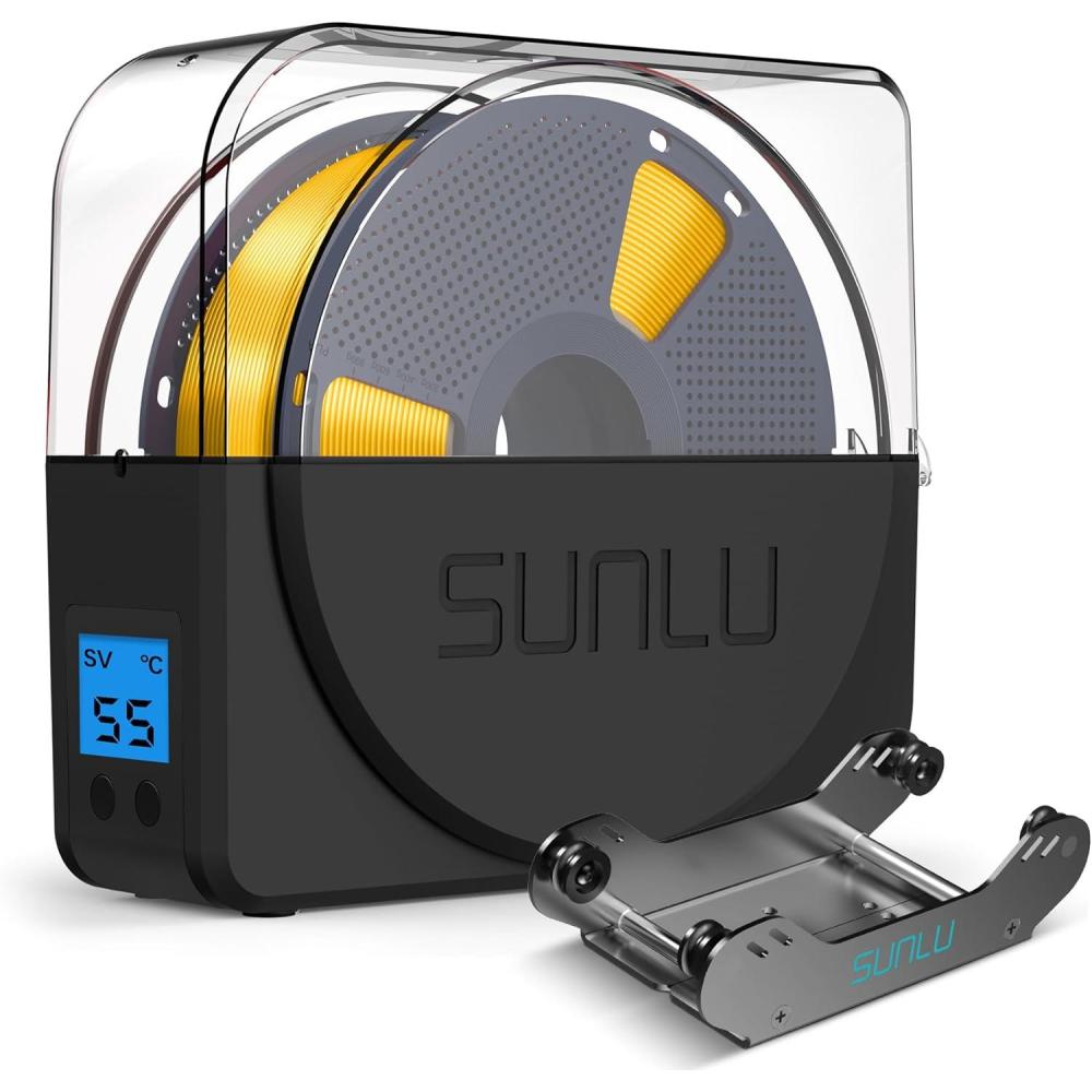 imageSUNLU Filament Dryer Box for 3D Printer Filament S1 Plus Filament Dehydrator with Fan Design Filament Storage can Keep 175 285 300mm PLA PETG ABS Filament Dry During 3D Printing BlackS1 Plus Black With Filament Holder